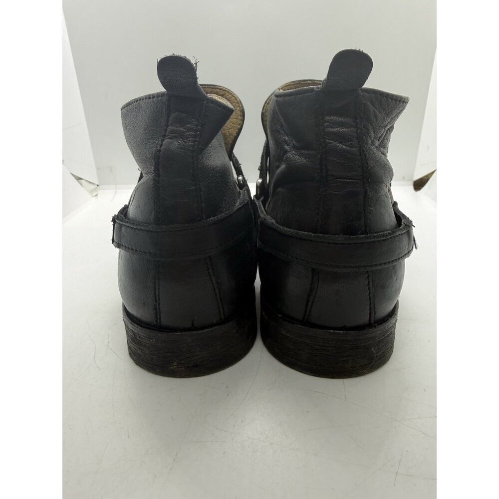 Hudson London Men’s Chelsea Ankle Boot Eu 44/Us 11 Black Leather Strappy Pull On — image 4 of 8